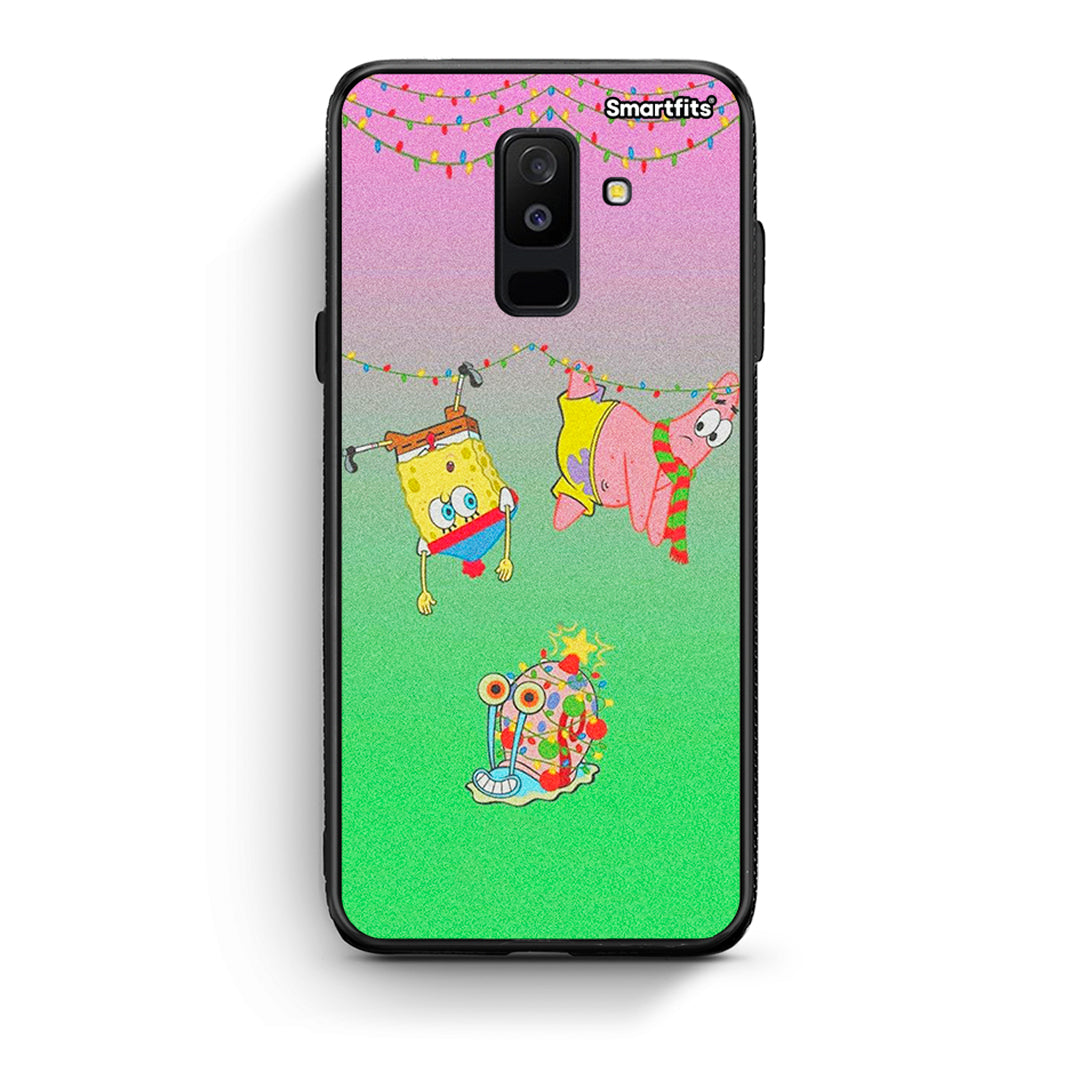 samsung A6 Plus Xmas Lights θήκη από τη Smartfits με σχέδιο στο πίσω μέρος και μαύρο περίβλημα | Smartphone case with colorful back and black bezels by Smartfits