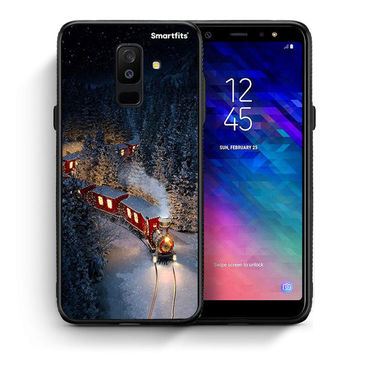 Θήκη Samsung A6+ 2018 Xmas Train από τη Smartfits με σχέδιο στο πίσω μέρος και μαύρο περίβλημα | Samsung A6+ 2018 Xmas Train case with colorful back and black bezels