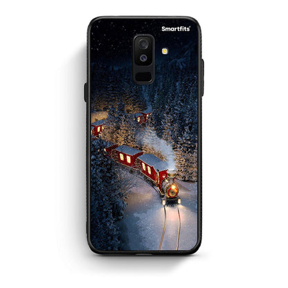 samsung A6 Plus Xmas Train θήκη από τη Smartfits με σχέδιο στο πίσω μέρος και μαύρο περίβλημα | Smartphone case with colorful back and black bezels by Smartfits