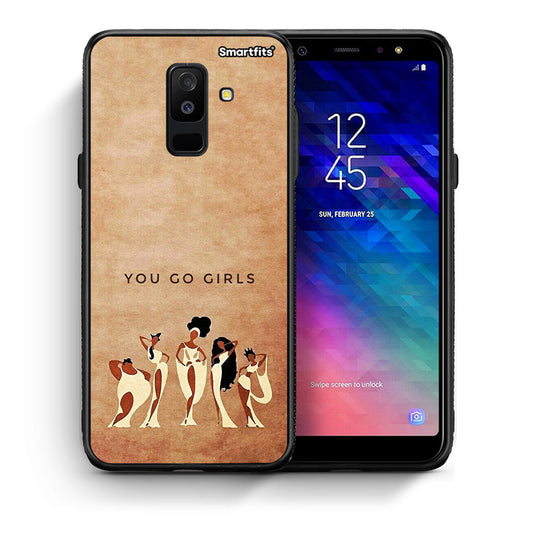 Θήκη Samsung A6+ 2018 You Go Girl από τη Smartfits με σχέδιο στο πίσω μέρος και μαύρο περίβλημα | Samsung A6+ 2018 You Go Girl case with colorful back and black bezels