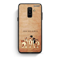 Thumbnail for samsung A6 Plus You Go Girl θήκη από τη Smartfits με σχέδιο στο πίσω μέρος και μαύρο περίβλημα | Smartphone case with colorful back and black bezels by Smartfits