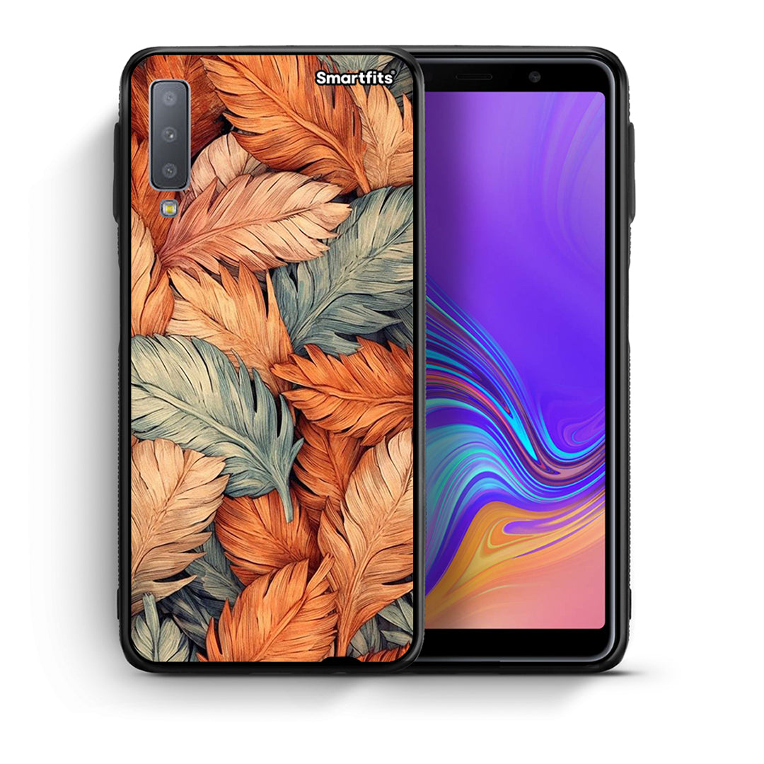 Θήκη Samsung A7 2018 Autumn Leaves από τη Smartfits με σχέδιο στο πίσω μέρος και μαύρο περίβλημα | Samsung A7 2018 Autumn Leaves case with colorful back and black bezels