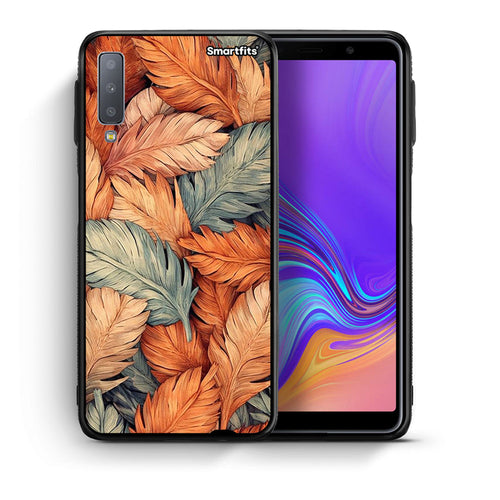 Θήκη Samsung A7 2018 Autumn Leaves από τη Smartfits με σχέδιο στο πίσω μέρος και μαύρο περίβλημα | Samsung A7 2018 Autumn Leaves case with colorful back and black bezels