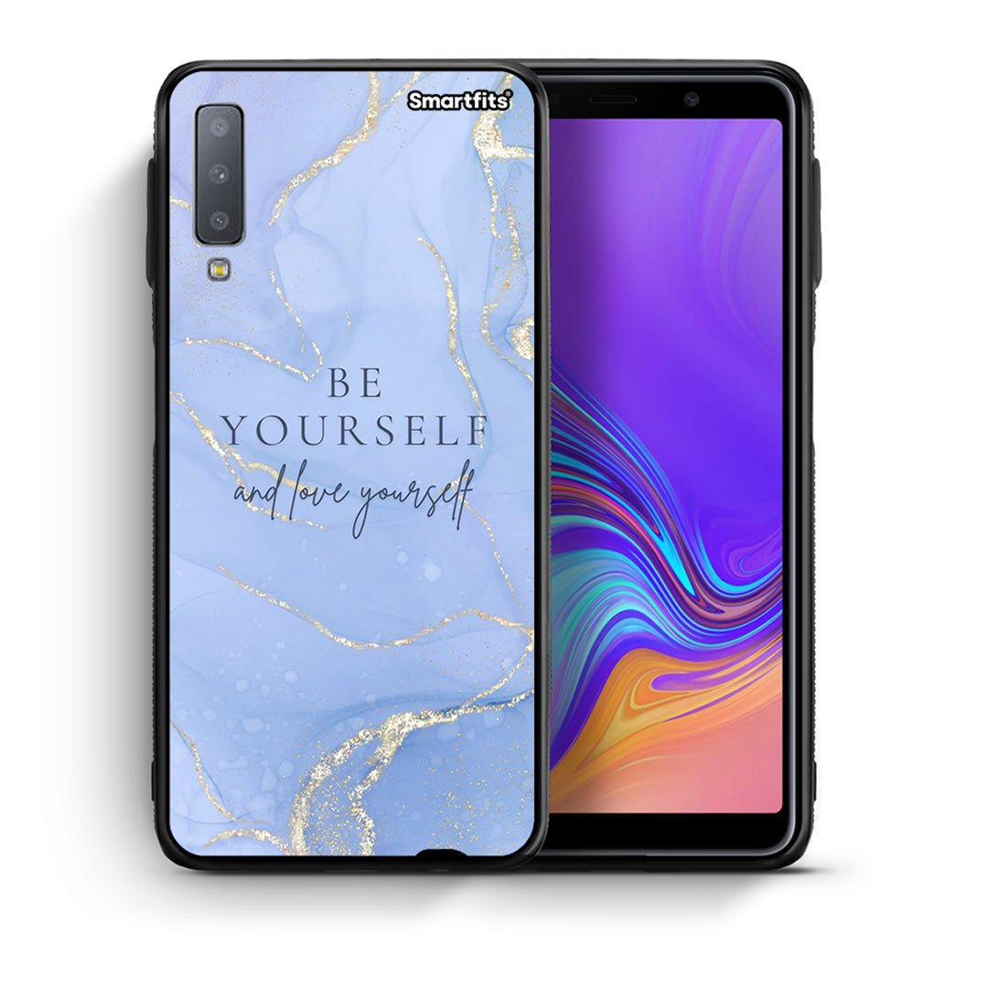 Θήκη Samsung A7 2018 Be Yourself από τη Smartfits με σχέδιο στο πίσω μέρος και μαύρο περίβλημα | Samsung A7 2018 Be Yourself case with colorful back and black bezels