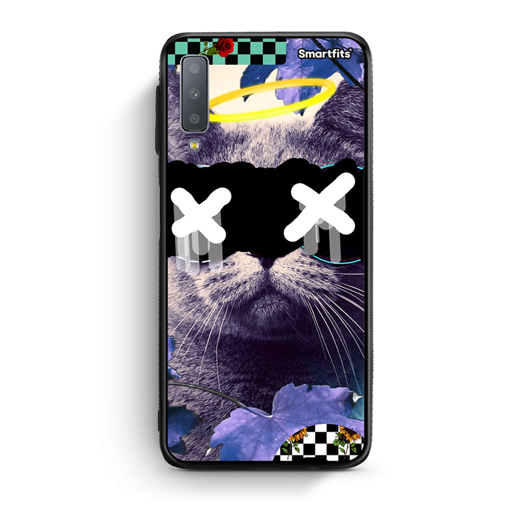 samsung A7 Cat Collage θήκη από τη Smartfits με σχέδιο στο πίσω μέρος και μαύρο περίβλημα | Smartphone case with colorful back and black bezels by Smartfits