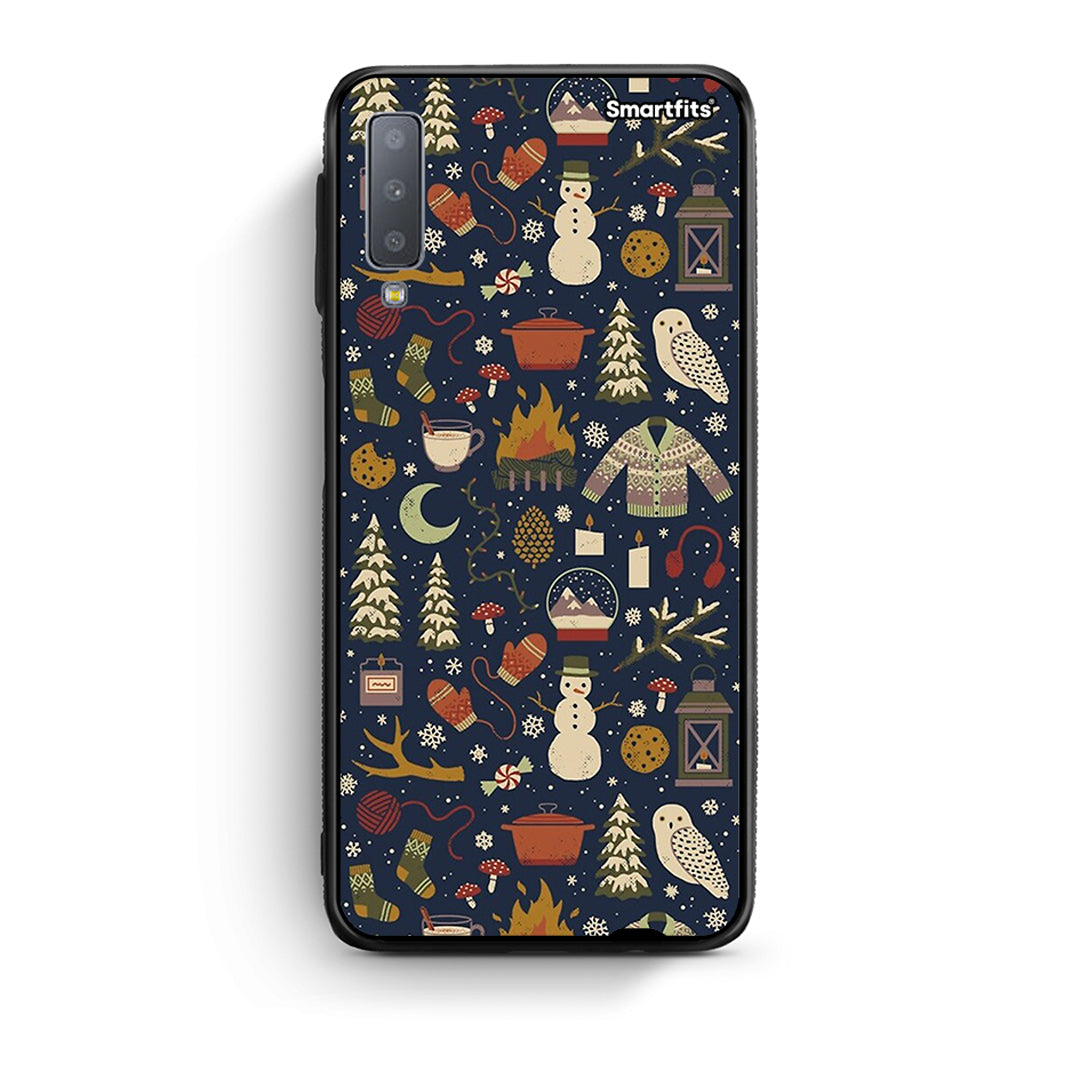 samsung A7 Christmas Elements θήκη από τη Smartfits με σχέδιο στο πίσω μέρος και μαύρο περίβλημα | Smartphone case with colorful back and black bezels by Smartfits