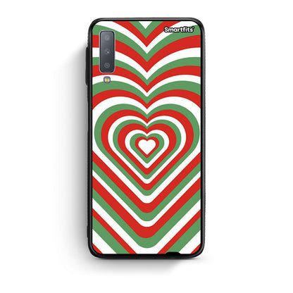 samsung A7 Christmas Hearts θήκη από τη Smartfits με σχέδιο στο πίσω μέρος και μαύρο περίβλημα | Smartphone case with colorful back and black bezels by Smartfits