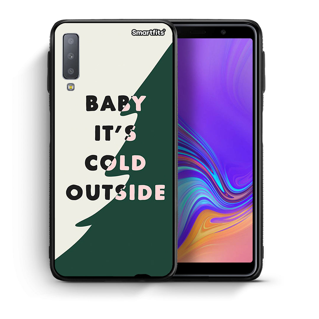Θήκη Samsung A7 2018 Cold Outside από τη Smartfits με σχέδιο στο πίσω μέρος και μαύρο περίβλημα | Samsung A7 2018 Cold Outside case with colorful back and black bezels