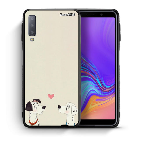 Θήκη Samsung A7 2018 Dalmatians Love από τη Smartfits με σχέδιο στο πίσω μέρος και μαύρο περίβλημα | Samsung A7 2018 Dalmatians Love case with colorful back and black bezels