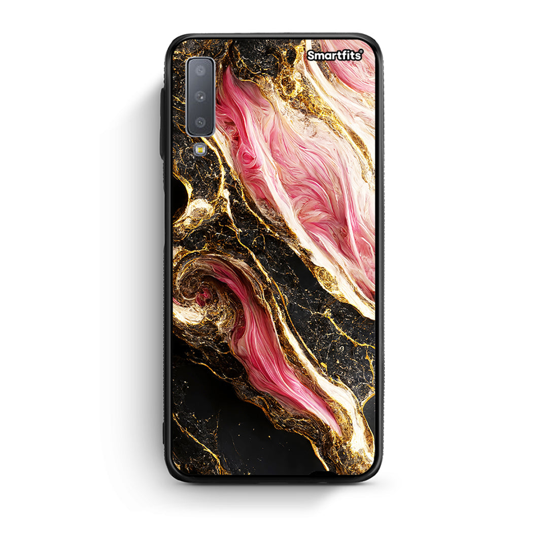 samsung A7 Glamorous Pink Marble θήκη από τη Smartfits με σχέδιο στο πίσω μέρος και μαύρο περίβλημα | Smartphone case with colorful back and black bezels by Smartfits