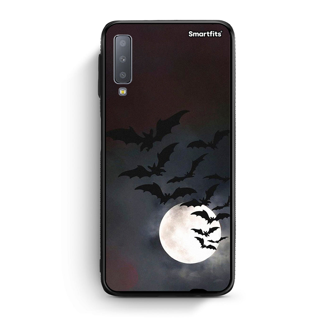 samsung A7 Halloween Bat Night Θήκη από τη Smartfits με σχέδιο στο πίσω μέρος και μαύρο περίβλημα | Smartphone case with colorful back and black bezels by Smartfits