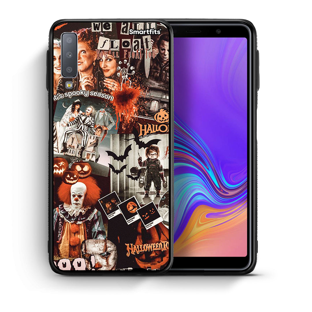 Θήκη Samsung A7 2018 Halloween Spooky Season από τη Smartfits με σχέδιο στο πίσω μέρος και μαύρο περίβλημα | Samsung A7 2018 Halloween Spooky Season case with colorful back and black bezels