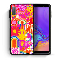Thumbnail for Θήκη Samsung A7 2018 Hippie Love από τη Smartfits με σχέδιο στο πίσω μέρος και μαύρο περίβλημα | Samsung A7 2018 Hippie Love case with colorful back and black bezels
