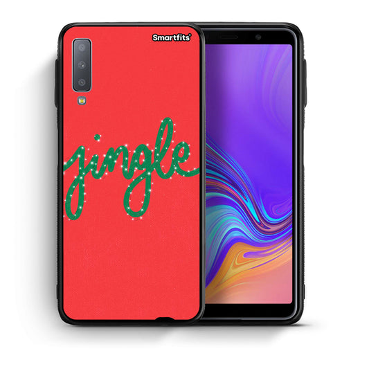 Θήκη Samsung A7 2018 Jingle Xmas από τη Smartfits με σχέδιο στο πίσω μέρος και μαύρο περίβλημα | Samsung A7 2018 Jingle Xmas case with colorful back and black bezels