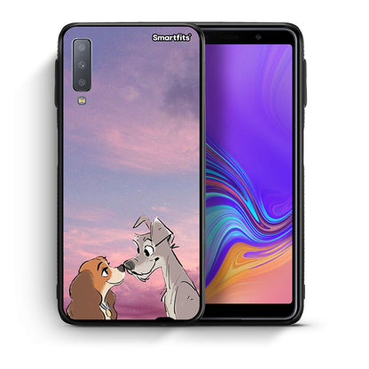 Θήκη Samsung A7 2018 Lady And Tramp από τη Smartfits με σχέδιο στο πίσω μέρος και μαύρο περίβλημα | Samsung A7 2018 Lady And Tramp case with colorful back and black bezels