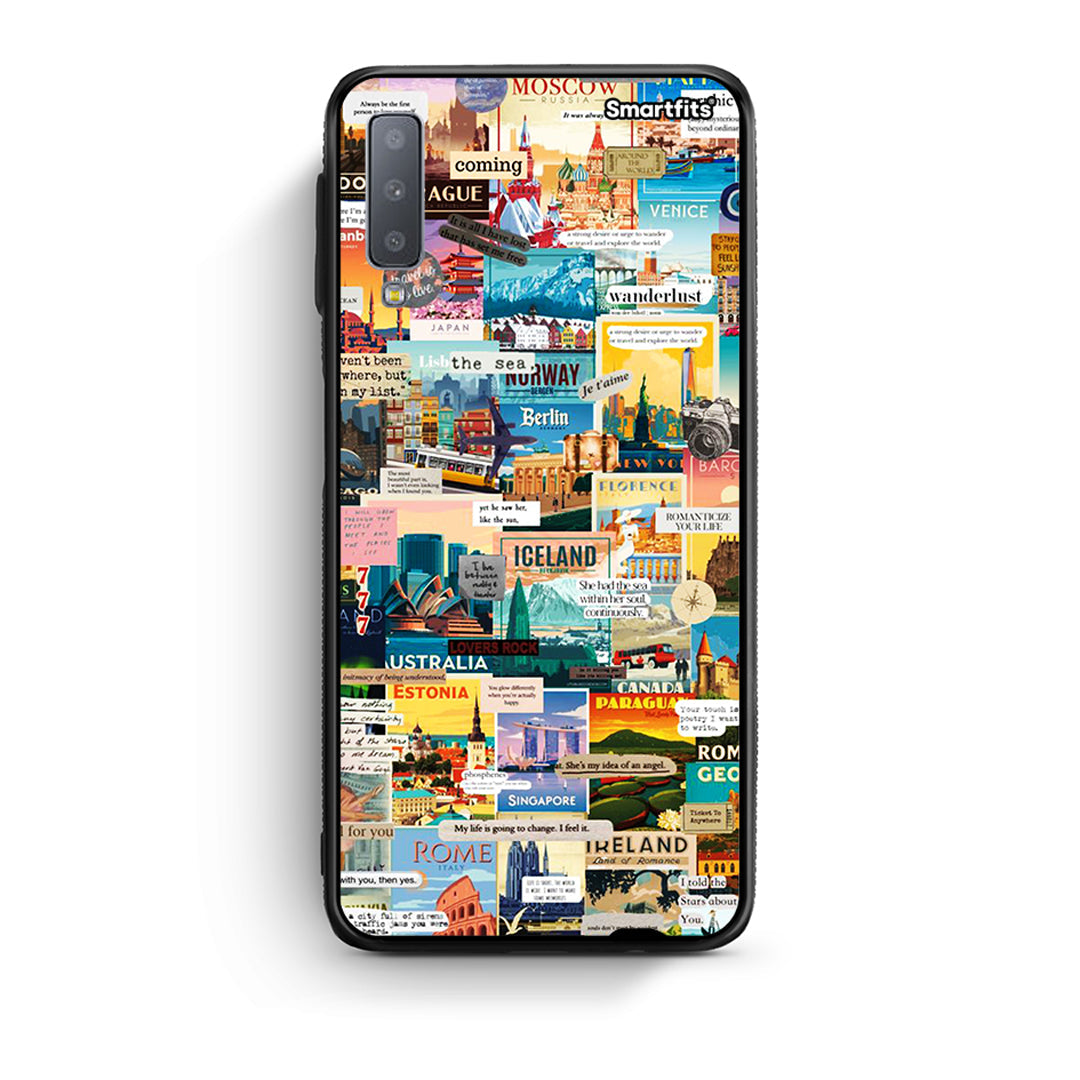 samsung A7 Live To Travel θήκη από τη Smartfits με σχέδιο στο πίσω μέρος και μαύρο περίβλημα | Smartphone case with colorful back and black bezels by Smartfits