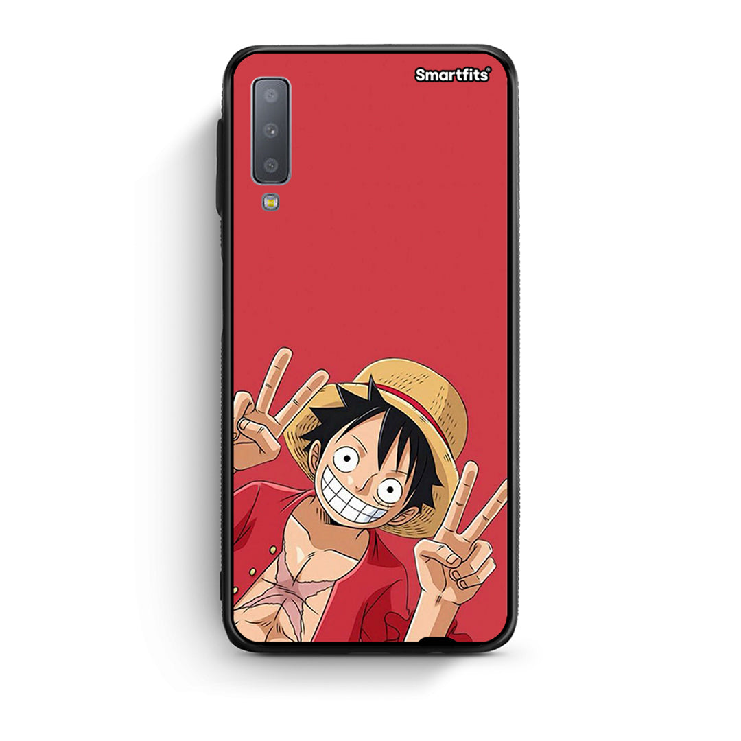 samsung A7 Pirate Luffy Θήκη από τη Smartfits με σχέδιο στο πίσω μέρος και μαύρο περίβλημα | Smartphone case with colorful back and black bezels by Smartfits