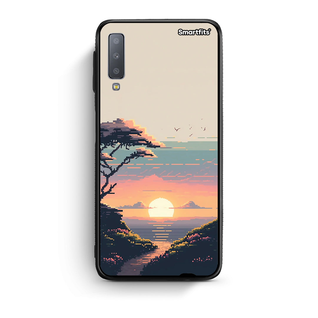 samsung A7 Pixel Sunset Θήκη από τη Smartfits με σχέδιο στο πίσω μέρος και μαύρο περίβλημα | Smartphone case with colorful back and black bezels by Smartfits
