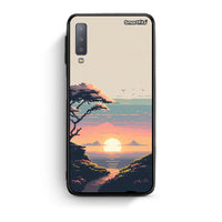 Thumbnail for samsung A7 Pixel Sunset Θήκη από τη Smartfits με σχέδιο στο πίσω μέρος και μαύρο περίβλημα | Smartphone case with colorful back and black bezels by Smartfits