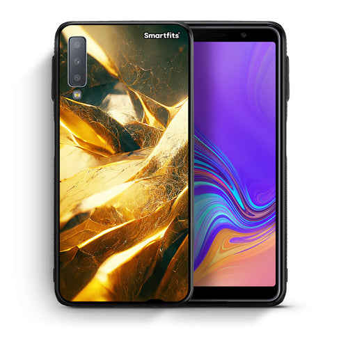 Θήκη Samsung A7 2018 Real Gold από τη Smartfits με σχέδιο στο πίσω μέρος και μαύρο περίβλημα | Samsung A7 2018 Real Gold case with colorful back and black bezels