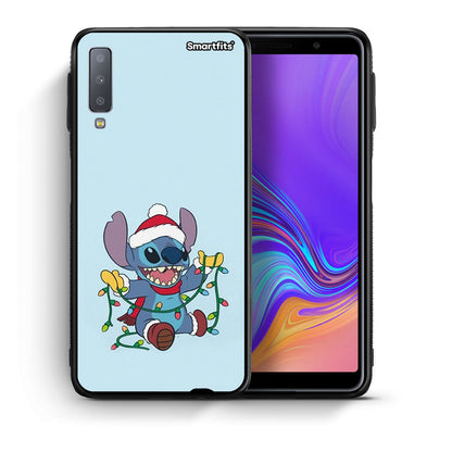 Θήκη Samsung A7 2018 Santa Stich από τη Smartfits με σχέδιο στο πίσω μέρος και μαύρο περίβλημα | Samsung A7 2018 Santa Stich case with colorful back and black bezels