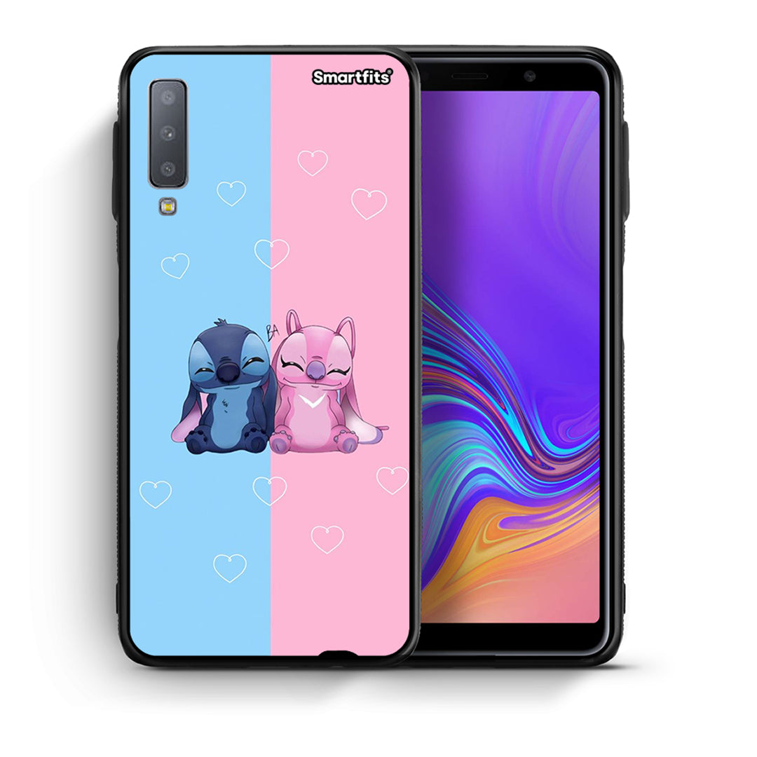 Θήκη Samsung A7 2018 Stitch And Angel από τη Smartfits με σχέδιο στο πίσω μέρος και μαύρο περίβλημα | Samsung A7 2018 Stitch And Angel case with colorful back and black bezels