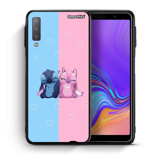 Θήκη Samsung A7 2018 Stitch And Angel από τη Smartfits με σχέδιο στο πίσω μέρος και μαύρο περίβλημα | Samsung A7 2018 Stitch And Angel case with colorful back and black bezels