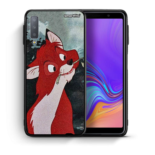 Θήκη Samsung A7 2018 Tod And Vixey Love 1 από τη Smartfits με σχέδιο στο πίσω μέρος και μαύρο περίβλημα | Samsung A7 2018 Tod And Vixey Love 1 case with colorful back and black bezels