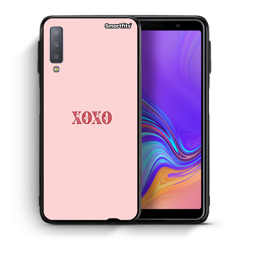 Θήκη Samsung A7 2018 XOXO Love από τη Smartfits με σχέδιο στο πίσω μέρος και μαύρο περίβλημα | Samsung A7 2018 XOXO Love case with colorful back and black bezels