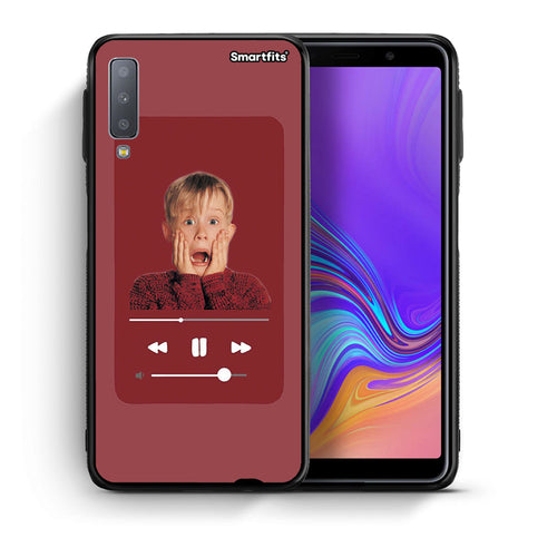 Θήκη Samsung A7 2018 Xmas Alone Music από τη Smartfits με σχέδιο στο πίσω μέρος και μαύρο περίβλημα | Samsung A7 2018 Xmas Alone Music case with colorful back and black bezels
