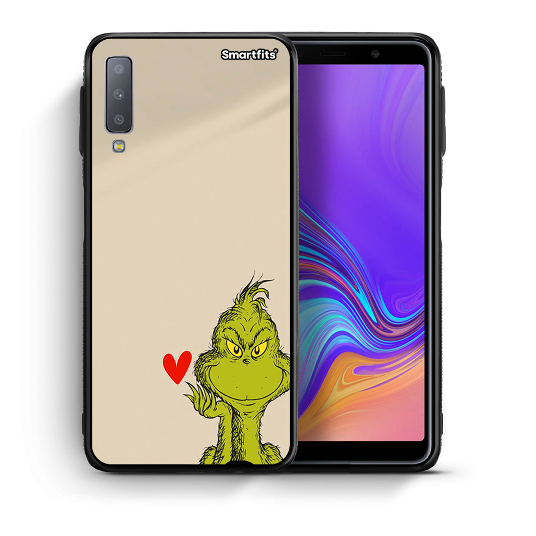Θήκη Samsung A7 2018 Xmas Grinch από τη Smartfits με σχέδιο στο πίσω μέρος και μαύρο περίβλημα | Samsung A7 2018 Xmas Grinch case with colorful back and black bezels