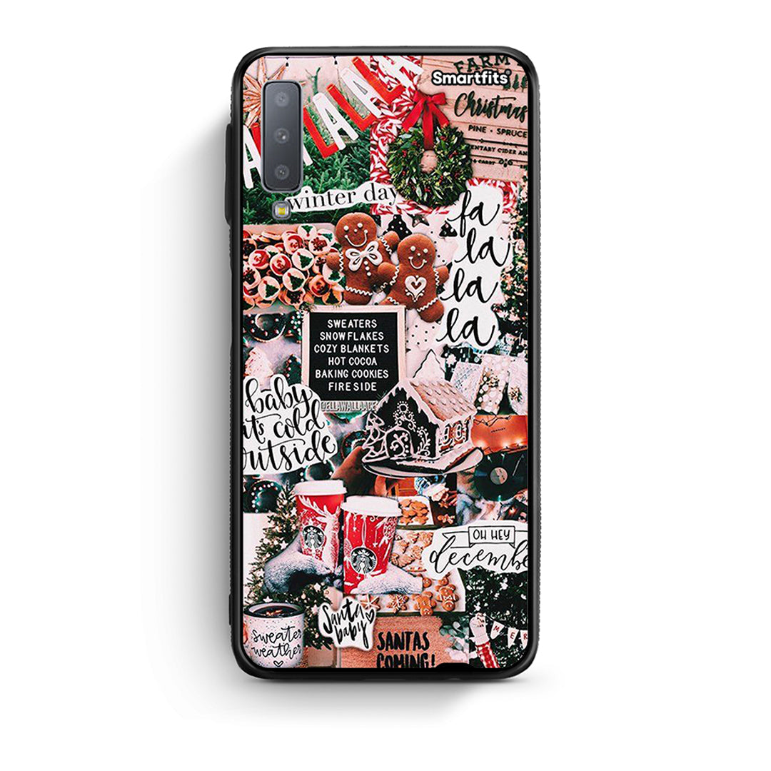 samsung A7 Xmas Habbits θήκη από τη Smartfits με σχέδιο στο πίσω μέρος και μαύρο περίβλημα | Smartphone case with colorful back and black bezels by Smartfits
