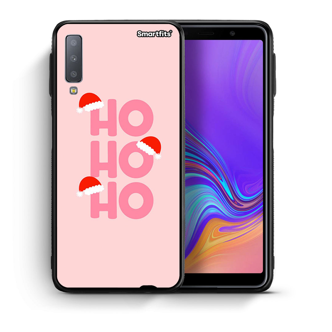 Θήκη Samsung A7 2018 Xmas Ho Ho Ho από τη Smartfits με σχέδιο στο πίσω μέρος και μαύρο περίβλημα | Samsung A7 2018 Xmas Ho Ho Ho case with colorful back and black bezels