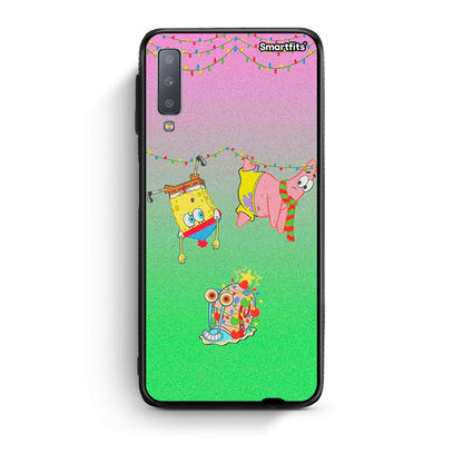 samsung A7 Xmas Lights θήκη από τη Smartfits με σχέδιο στο πίσω μέρος και μαύρο περίβλημα | Smartphone case with colorful back and black bezels by Smartfits