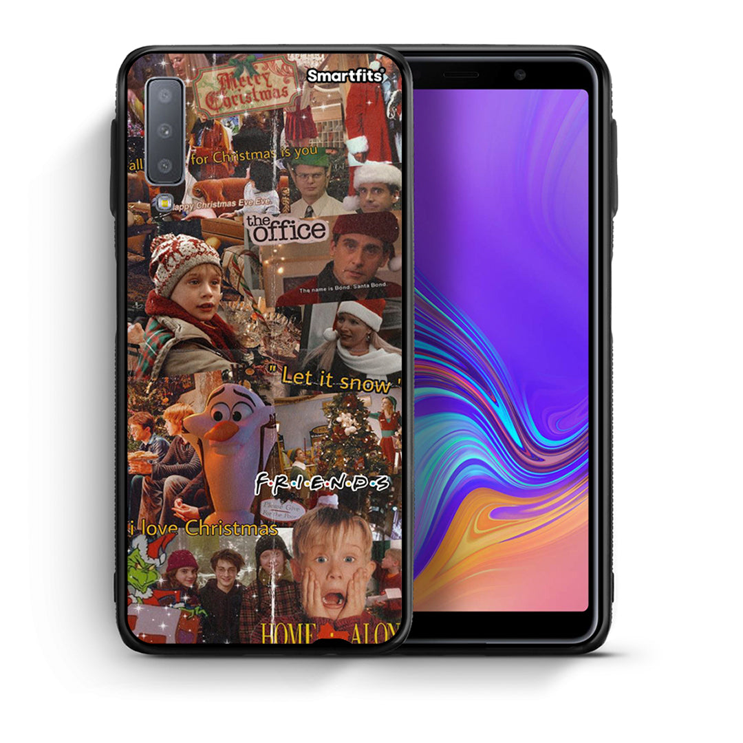 Θήκη Samsung A7 2018 Xmas Wishes από τη Smartfits με σχέδιο στο πίσω μέρος και μαύρο περίβλημα | Samsung A7 2018 Xmas Wishes case with colorful back and black bezels
