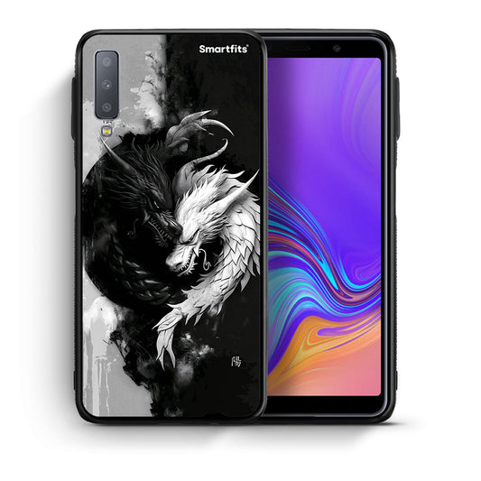 Θήκη Samsung A7 2018 Yin Yang από τη Smartfits με σχέδιο στο πίσω μέρος και μαύρο περίβλημα | Samsung A7 2018 Yin Yang case with colorful back and black bezels