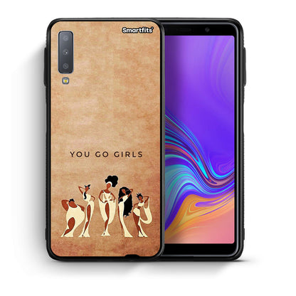 Θήκη Samsung A7 2018 You Go Girl από τη Smartfits με σχέδιο στο πίσω μέρος και μαύρο περίβλημα | Samsung A7 2018 You Go Girl case with colorful back and black bezels