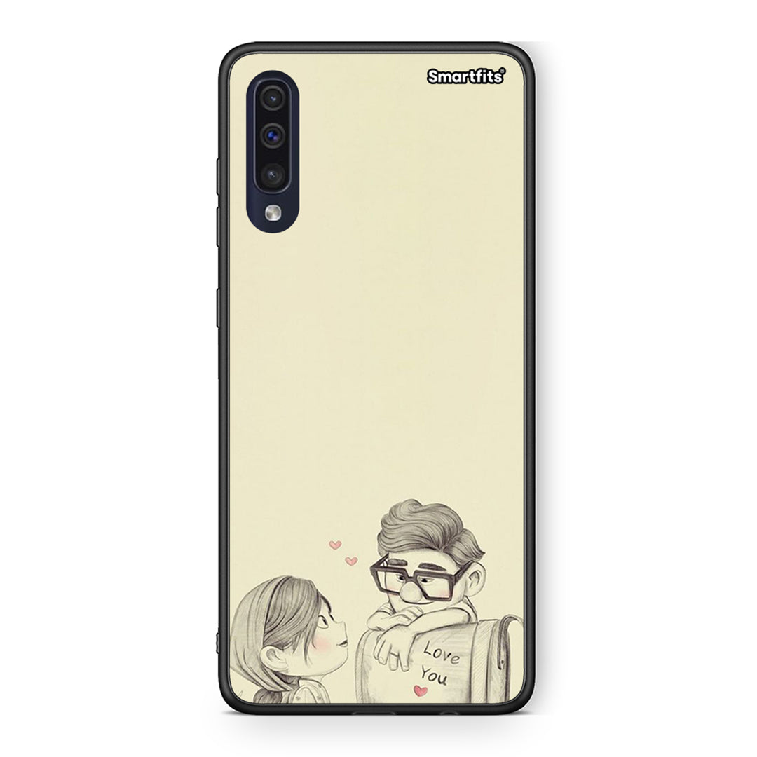 Samsung A70 Carl And Ellie θήκη από τη Smartfits με σχέδιο στο πίσω μέρος και μαύρο περίβλημα | Smartphone case with colorful back and black bezels by Smartfits