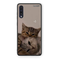 Thumbnail for Samsung A70 Cats In Love Θήκη από τη Smartfits με σχέδιο στο πίσω μέρος και μαύρο περίβλημα | Smartphone case with colorful back and black bezels by Smartfits