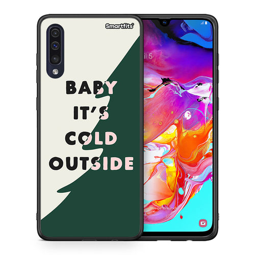 Θήκη Samsung A70 Cold Outside από τη Smartfits με σχέδιο στο πίσω μέρος και μαύρο περίβλημα | Samsung A70 Cold Outside case with colorful back and black bezels