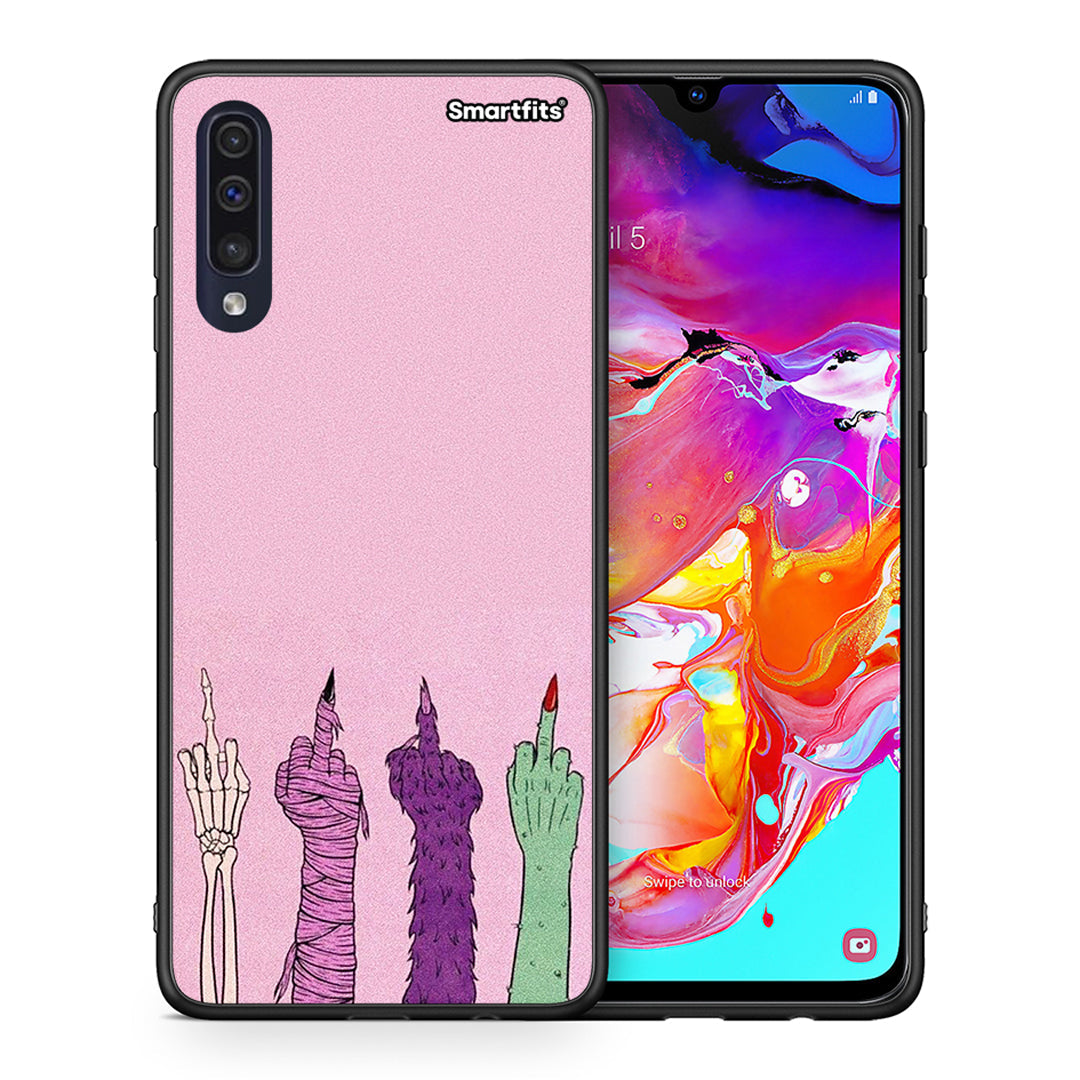 Θήκη Samsung A70 Halloween Be A Lady από τη Smartfits με σχέδιο στο πίσω μέρος και μαύρο περίβλημα | Samsung A70 Halloween Be A Lady case with colorful back and black bezels