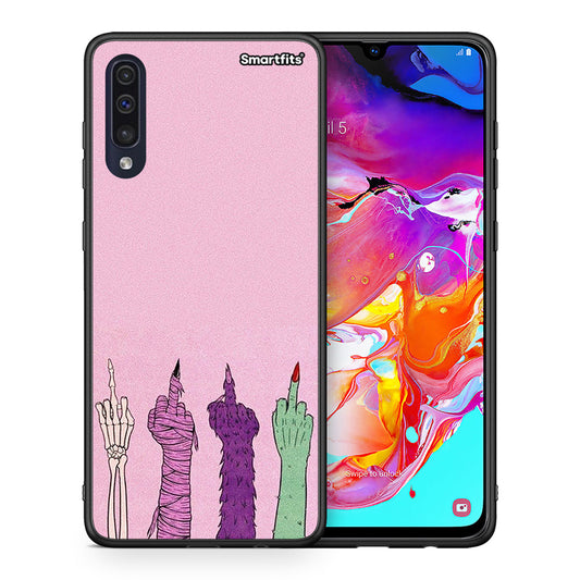 Θήκη Samsung A70 Halloween Be A Lady από τη Smartfits με σχέδιο στο πίσω μέρος και μαύρο περίβλημα | Samsung A70 Halloween Be A Lady case with colorful back and black bezels