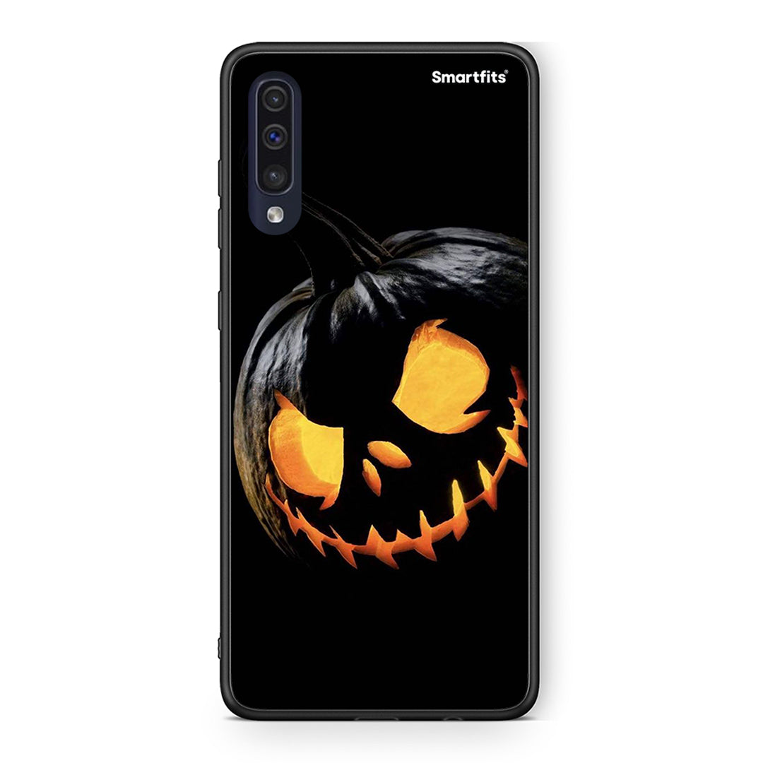 Samsung A70 Halloween Scary Pumpkin Θήκη από τη Smartfits με σχέδιο στο πίσω μέρος και μαύρο περίβλημα | Smartphone case with colorful back and black bezels by Smartfits