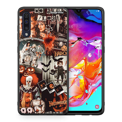 Θήκη Samsung A70 Halloween Spooky Season από τη Smartfits με σχέδιο στο πίσω μέρος και μαύρο περίβλημα | Samsung A70 Halloween Spooky Season case with colorful back and black bezels