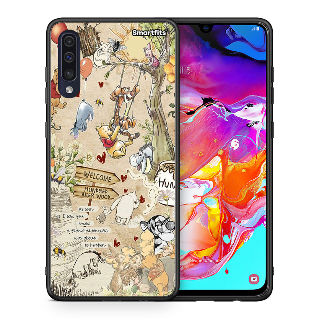 Θήκη Samsung A70 Happy Friends από τη Smartfits με σχέδιο στο πίσω μέρος και μαύρο περίβλημα | Samsung A70 Happy Friends case with colorful back and black bezels