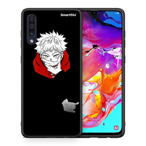 Θήκη Samsung A70 Itadori Anime από τη Smartfits με σχέδιο στο πίσω μέρος και μαύρο περίβλημα | Samsung A70 Itadori Anime case with colorful back and black bezels