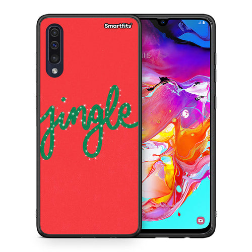 Θήκη Samsung A70 Jingle Xmas από τη Smartfits με σχέδιο στο πίσω μέρος και μαύρο περίβλημα | Samsung A70 Jingle Xmas case with colorful back and black bezels
