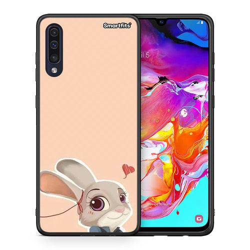 Θήκη Samsung A70 Nick Wilde And Judy Hopps Love 2 από τη Smartfits με σχέδιο στο πίσω μέρος και μαύρο περίβλημα | Samsung A70 Nick Wilde And Judy Hopps Love 2 case with colorful back and black bezels