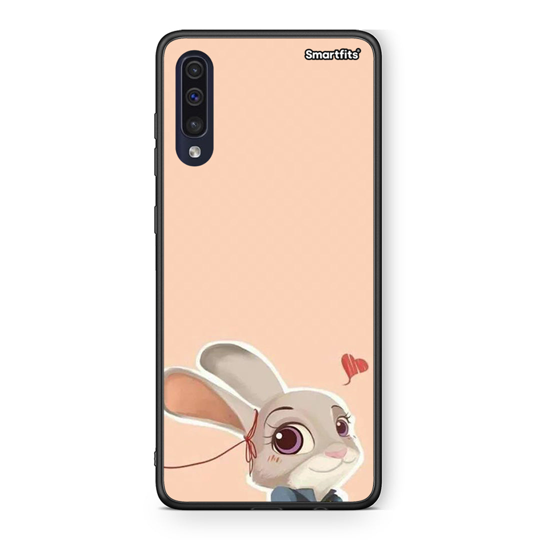 Samsung A70 Nick Wilde And Judy Hopps Love 2 θήκη από τη Smartfits με σχέδιο στο πίσω μέρος και μαύρο περίβλημα | Smartphone case with colorful back and black bezels by Smartfits