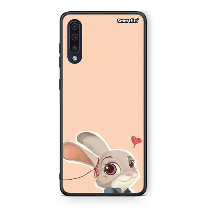 Samsung A70 Nick Wilde And Judy Hopps Love 2 θήκη από τη Smartfits με σχέδιο στο πίσω μέρος και μαύρο περίβλημα | Smartphone case with colorful back and black bezels by Smartfits